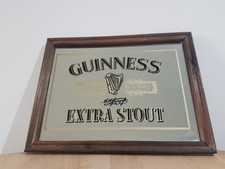 Vintage Guinness Extra Stout Pub Advertising Wall Mirror ca. 33,5 x 26cm