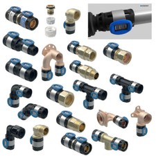 Geberit FlowFit Fittings Formteile T-Stück Winkel Bögen Übergänge etc. Auswahl