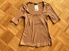 H&M geripptes T-Shirt camel