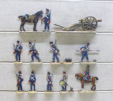 11 Zinnfiguren Frankreich Artillerie Napoleon 30mm Luxusbemalung