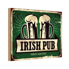 Holzschild 12x18 cm Irish Pub