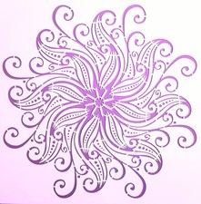 Große Wiederverwendbar Schablone 30x30 cm Mandala Kreis Möbel Vintage Malen NEU