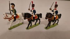 3 vollplastische handbemalte Zinn-Reiter-Figuren