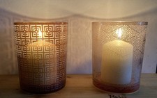 2 Windlichter, 12,5 cm hoch, 10 cm Durchmesser, NEU