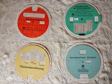 Formelsammlung auf Einstellscheiben Elektrotechnik, Bruchrechen Flächenberechnun