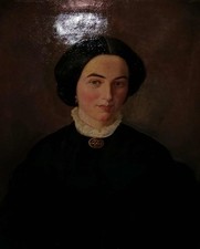 Ölg. BABETTE VON BOHLEN von E. BIRCK um 1868 tolle Malerei