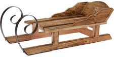 Deko Schlitten aus Holz 47x18 cm - Nostalgie Schlitten Winterdeko, Deko Skihütte