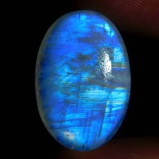 31,60Cts. Natürliche Spitze Weiß Regenbogen Mondstein Oval Cabochon Lose Edel...