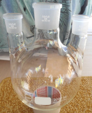 Dreihalsrundkolben Schott-Duran, 2000 ml,Lenz NS45/40 und 2 x NS29/32,Glas,Labor