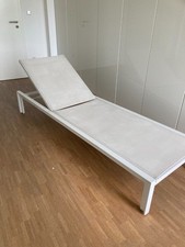 Sonnenliege, Gartenliege, weiß, Metallrahmen, von Habitat