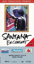 Gebrauchtes, used, Ticket - Santana, Paris, Milagro Tour 1992