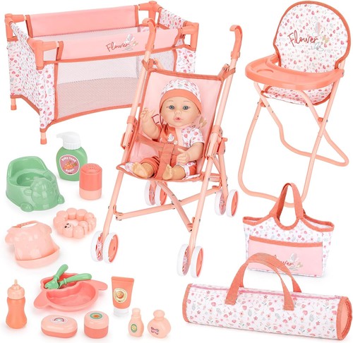 Puppenwagen set teilig mit - puppenwagen-set,