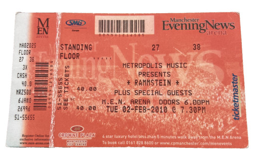 Rammstein concert ticket - rammstein,