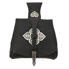 Birka oder Ås Tasche Schwarz Wikinger Gürteltasche Tasche Beutel Reenactment