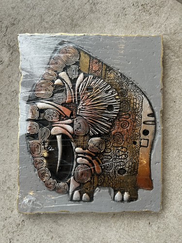 Wanddeko bild elefant silber - elefant,