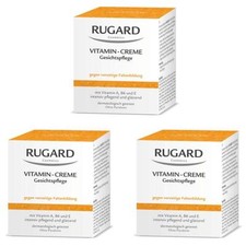 RUGARD VITAMIN CREME 3x100ml Antifaltenpflege für trockene Gesichtshaut + PROBEN
