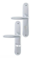 HOPPE Langschild-Garnitur Verona  WC/Bad Vierkant 8 mm Edelstahl Silbergrau Matt