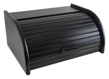 Hölzerner Brotkasten mit Rolloberseite für die Lagerung von Laib Klein Schwarz