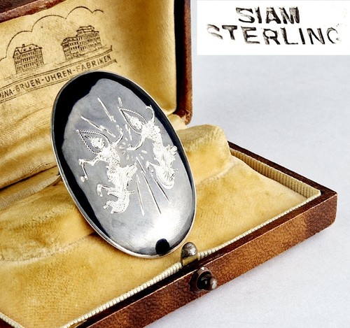 Vintage siam brosche - siam, sterling
