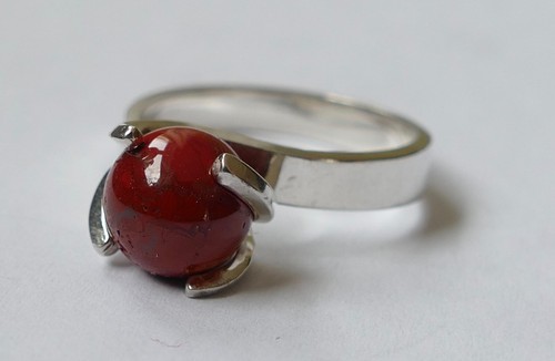 Designer ring rote marmorierte - ring,