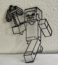Minecraft Steve 3d Wanddeko - Wall Art - Wunschfarbe möglich