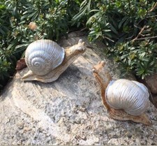 2 Schnecken Gartendeko aus