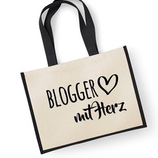 Jutetasche Blogger mit Herz