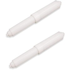 2er Set Kunststoff Toilettenpapierhalter Federbelastet Ersatzrollen weiß