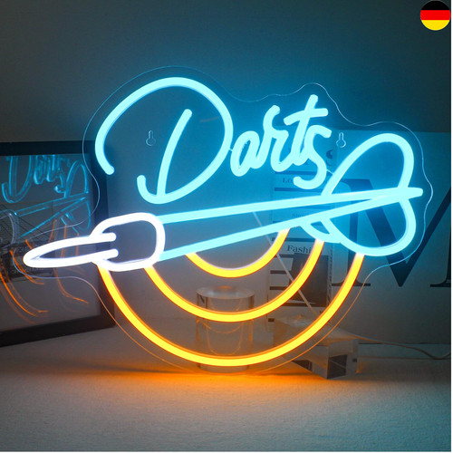 Dart neon schild dartscheibe - dart,