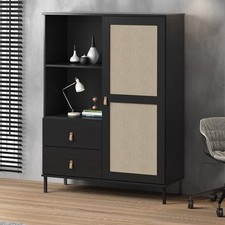 Highboard Schrank 100x136cm Massivholz Kiefer massiv schwarz NEU OVP!!!