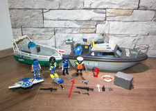 Playmobil Polizeiboot und Zollboot Boot Schiff Figuren Polizisten Taucher Zubehö