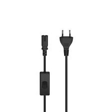 Hama Netzkabel Stromkabel Eurostecker Doppelnut C7 2-polig 2m Schalter Flat-TV