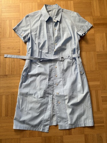 Kleid hellblau mit gürtel und - kleid,