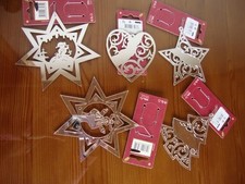 NEU 5er Set Spiegelglas Anhänger Stern Baum Herz f. Advent Weihnachten