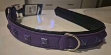 HUNTER Hunde-Halsband Kunstleder violet/schwarz "Kairo 60 Nickel *Neu&OVP*