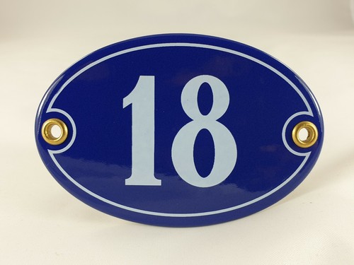 Emaille hausnummer oval 18 - hausnummer,