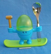 WMF Eierbecher McEgg blau grün Willy Mia Fred  Komplett Einsatz+ Eier Löffel