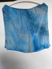 Seidenrock Crepe de Chine, handbemalt, Dehnbund -54cm, 100%Seide, Länge 47 cm