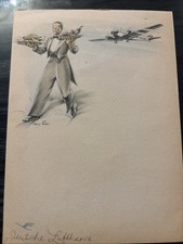 Beleg Deutsche Lufthansa Junkers JU 52 Blatt von Kellnerblock 1940