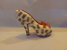 christbaumschmuck Glas Schuh Leopardprint