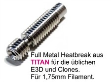 3 Stück TITAN Heatbreak 1,75mm M6/M6 metal RepRap 3D Printer E3D Hotends Clones 