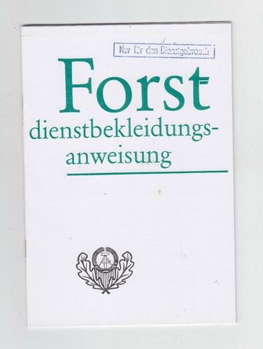DDR:Dienstvorschrift:Forst-Die