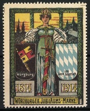 Reklamemarke würzburg 100 - reklamemarke,