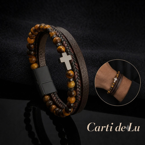 Kreuzarmband aus leder für - leder,