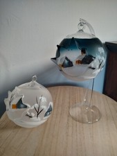 Christbaumkugel Thüringen Glaskugel Bemalt Teelichthalter Weihnachten 2 Stück 8