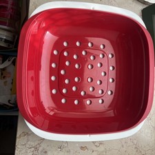 Tupperware - Allegra Servierschale mit Siebeinsatz - weiß/borderaux - **neu**