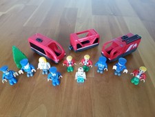 Innovakids 2 batteriebetriebene Lokomotiven Waggon Figuren für Holzeisenbahn Zug