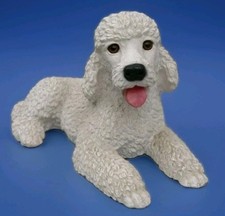 Sehr große und schwere Keramik Figur, Pudel, mit Glasaugen 1,8 KG 