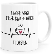 Kaffee-Tasse Spruch Finger weg