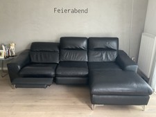 Sofa, 3-Sitzer, Kunstleder schwarz